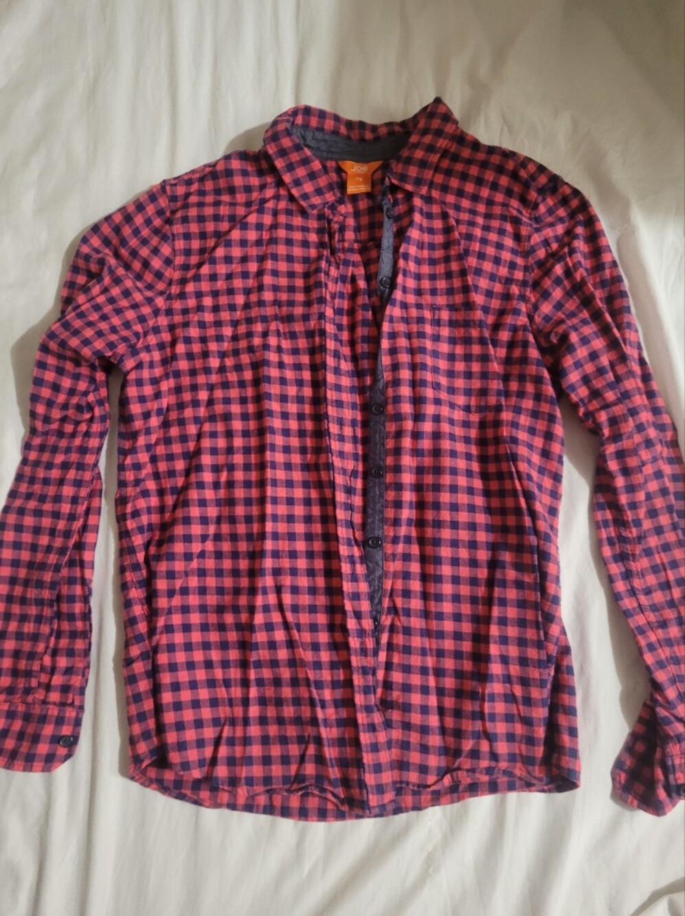 Joe Fresh Pink and Navy Gingham Button-Down Shirt